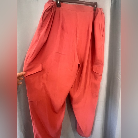 NWT Eloquii Vibrant Rose/Coral-ish Women's Joggers - Picture 3 of 6